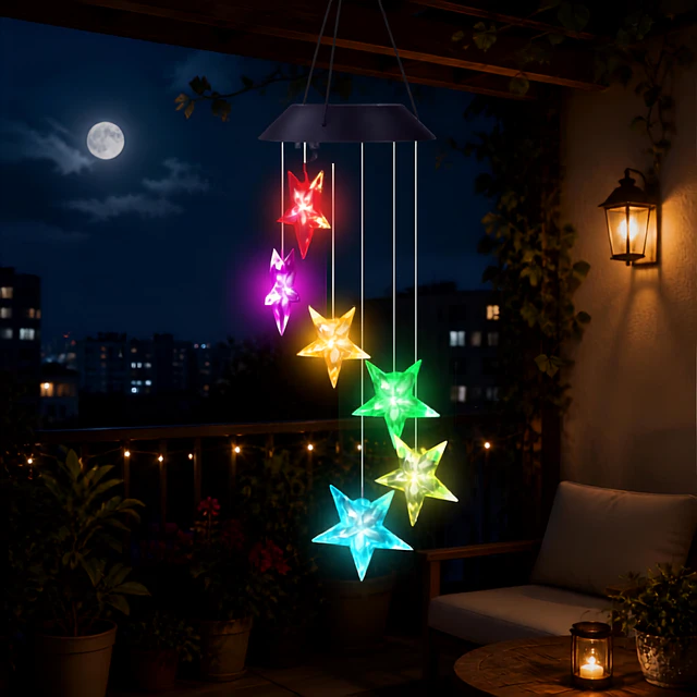  Colgante de Viento Solar LED Multicolor