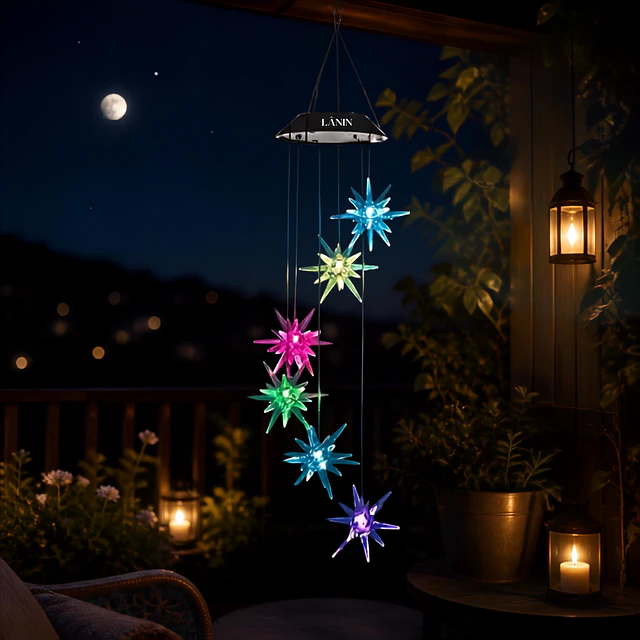  Colgante de Viento Solar LED Multicolor