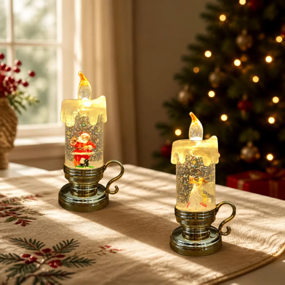 Luz de Vela LED con Agua – Decoración Navideña 1