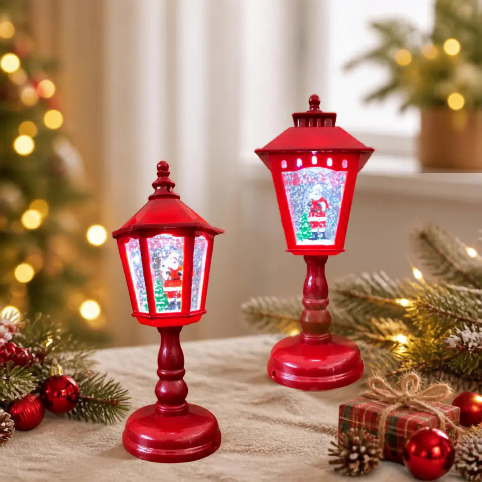 Farol de Mesa Navideño Musical con Agua – 21 cm 2