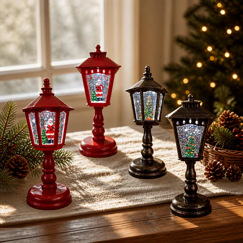 Farol de Mesa Navideño Musical con Agua – 21 cm