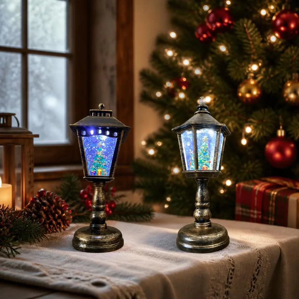 Farol de Mesa Navideño Musical con Agua – 21 cm 3