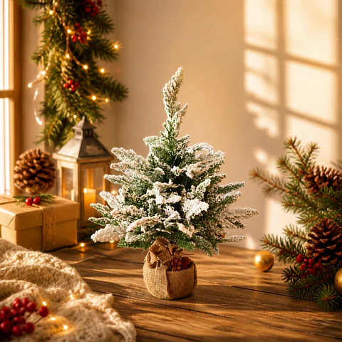 Árbol de Navidad Nevado 60 cm con Luz Hada