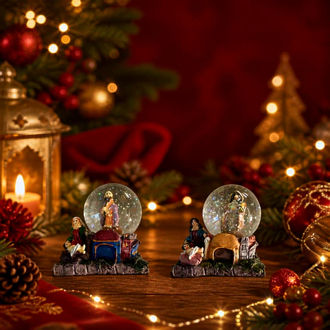 Cúpula Navidad 6 cm — Adorno Decorativo de Poliresina