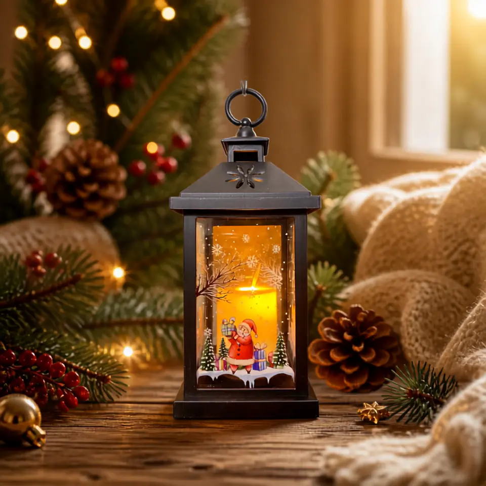 Farol Navideño LED con Pilas 25x10 cm 4
