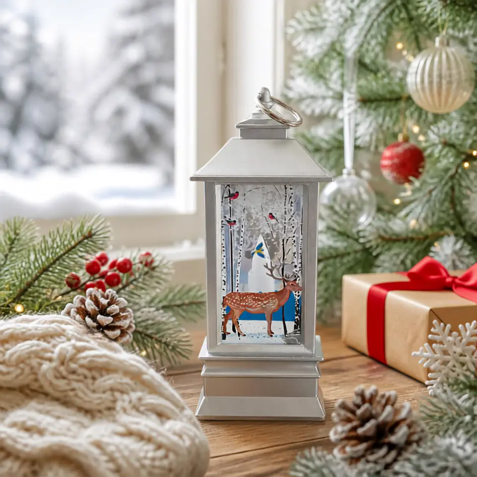 Farol Navideño Decorativo a Pilas 20x8 cm – 5 Colores 4