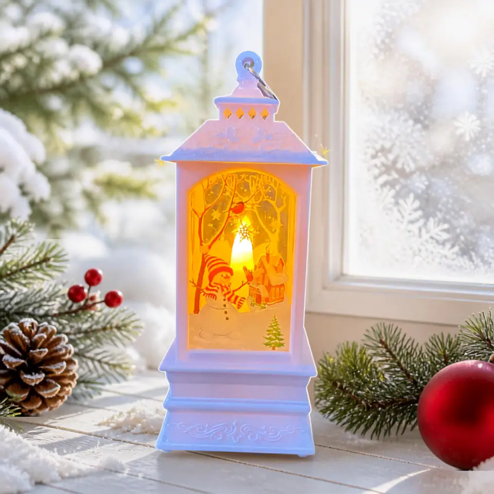Farol Navideño Decorativo a Pilas 20x8 cm – 5 Colores 5