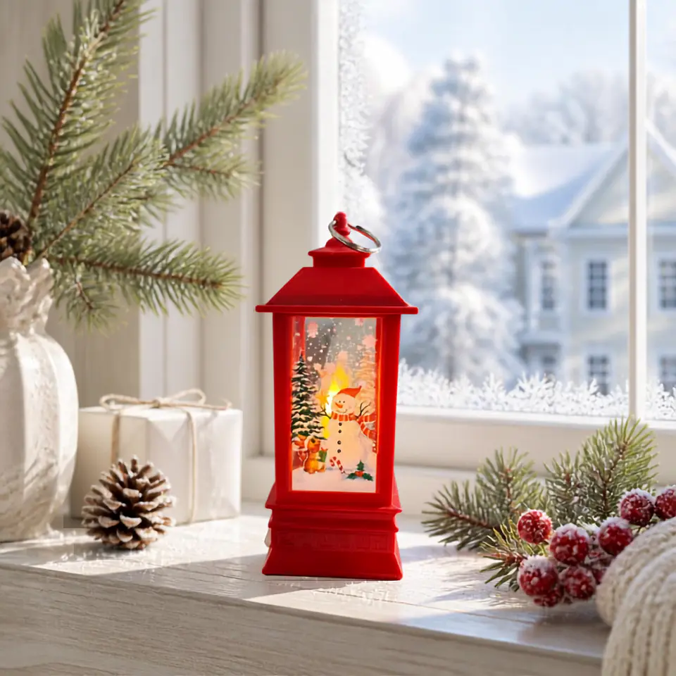 Farol Navideño Decorativo a Pilas 20x8 cm – 5 Colores 6
