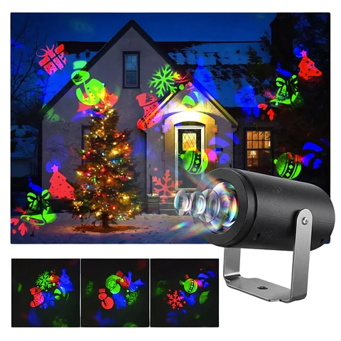Proyector Luces Navideñas LED con Diseños Intercambiables – Interior y Exterior