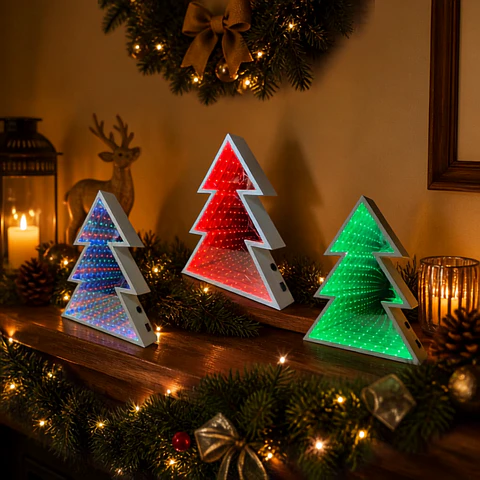 Pino LED Navideño 30 cm – Luces con Pilas o USB