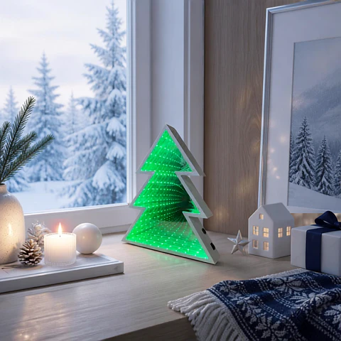 Pino LED Navideño 30 cm – Luces con Pilas o USB