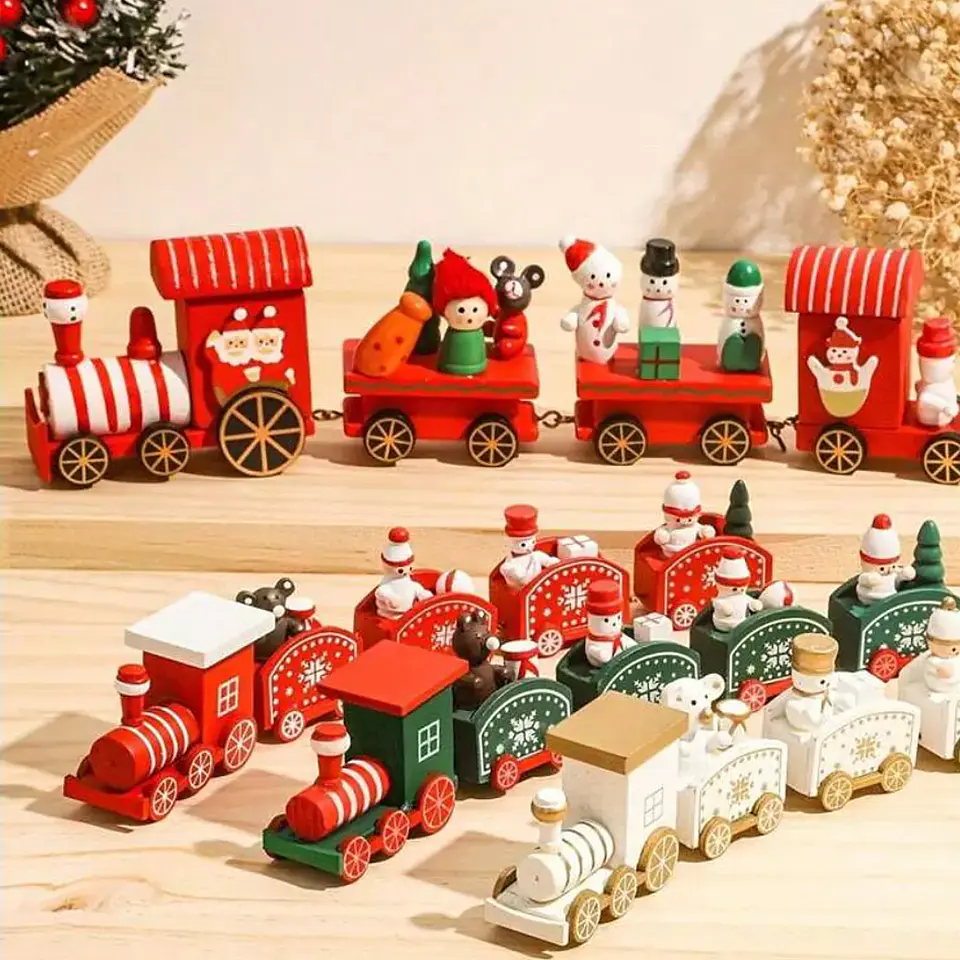 Tren de Navidad de Madera | Adorno Decorativo 1