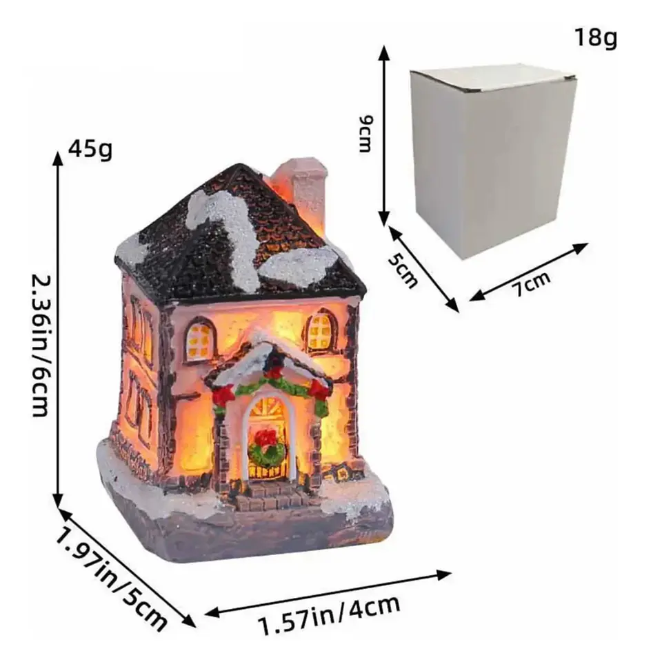 Casita Navideña con Luz LED – 3 Diseños en Resina 5