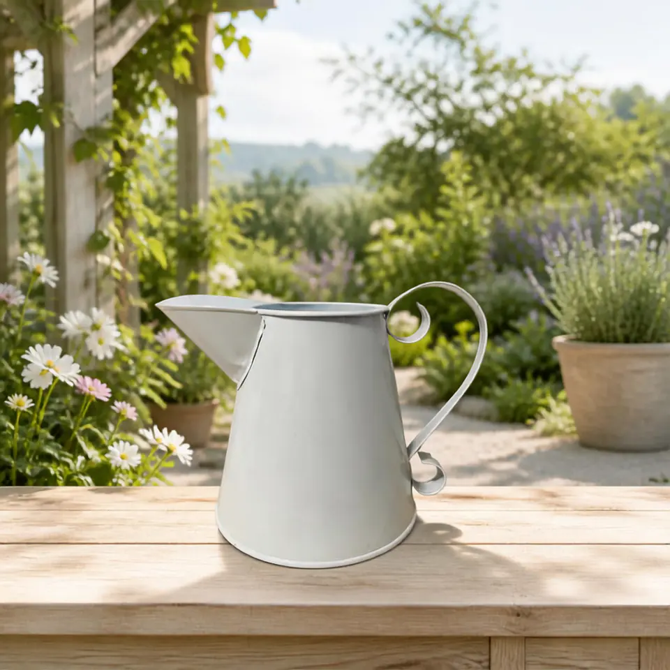 Regadera Decorativa Metálica Blanca 14 cm 1