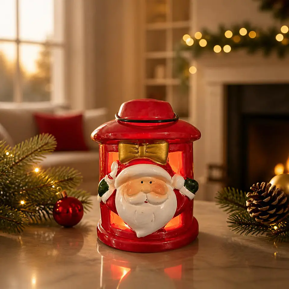 Farol de Cerámica Navideño Colgante con Luz 12 cm 1