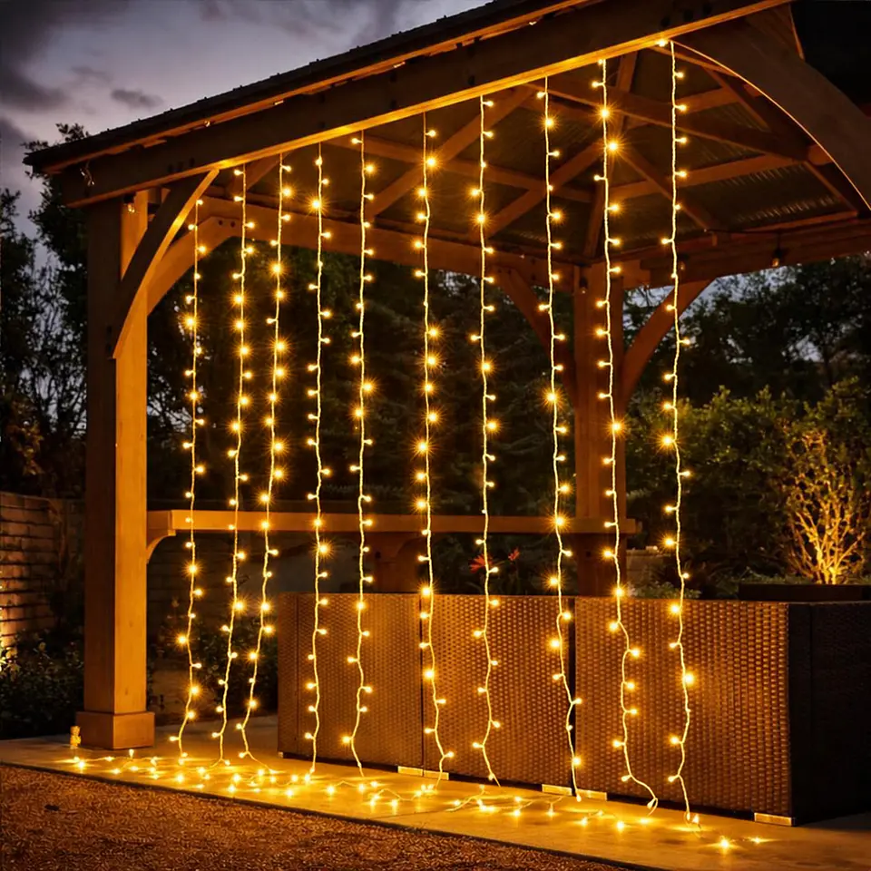  Cortina Solar Luz Hada LED 3x2 metros | Cable grueso 1