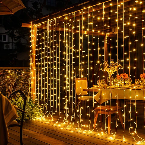  Cortina Solar Luz Hada LED 3x2 metros | Cable grueso