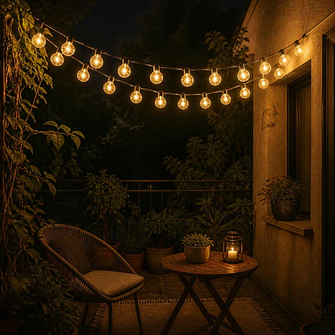 Guirnalda Solar 20 Luces LED Luz Cálida – 3 Metros