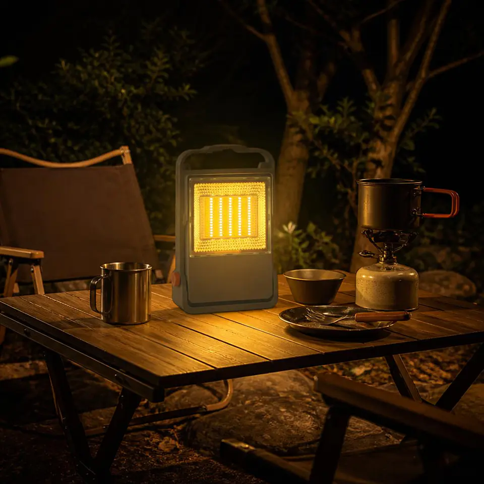 Lámpara Reflector con Panel Solar LED 150W Portátil con Control Remoto 1