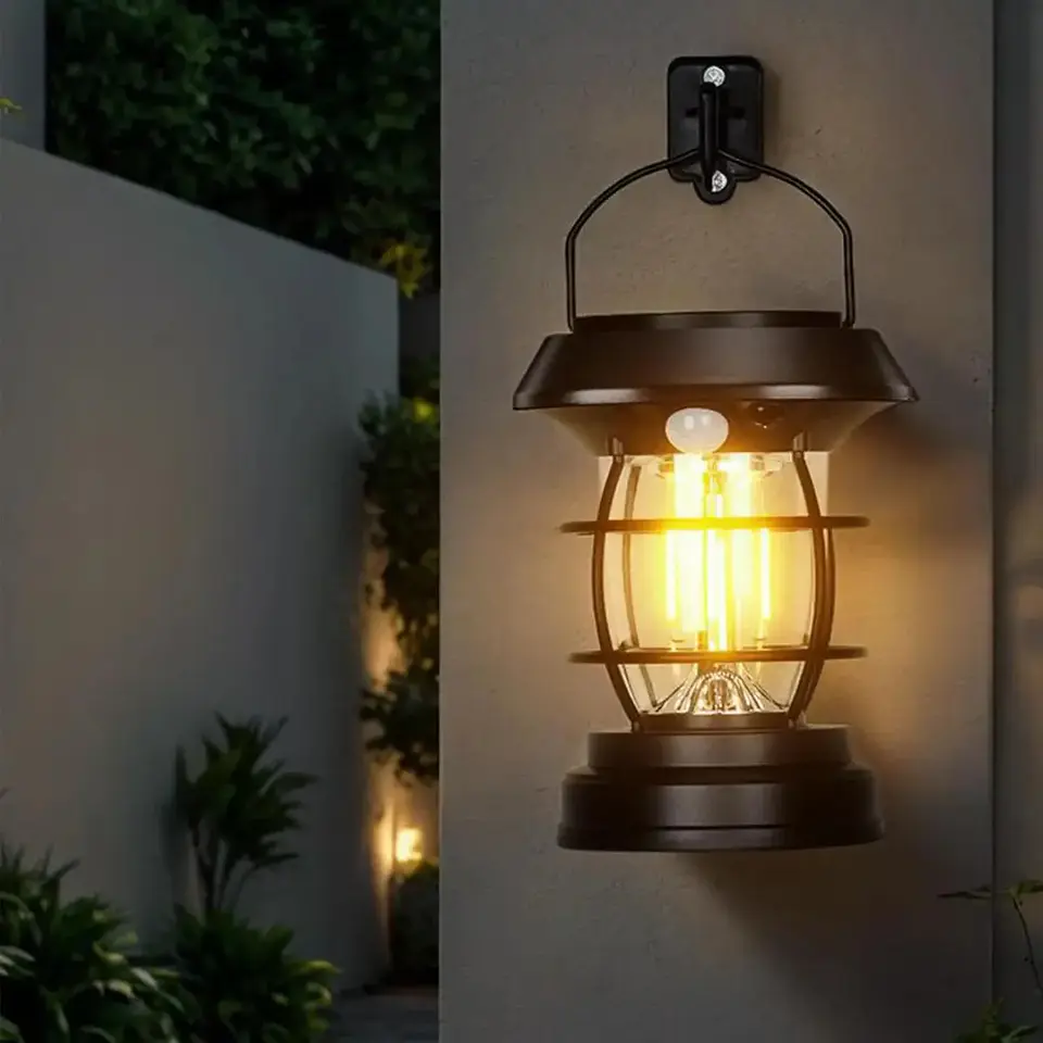 Farol Solar LED Vintage con Sensor de Movimiento 5