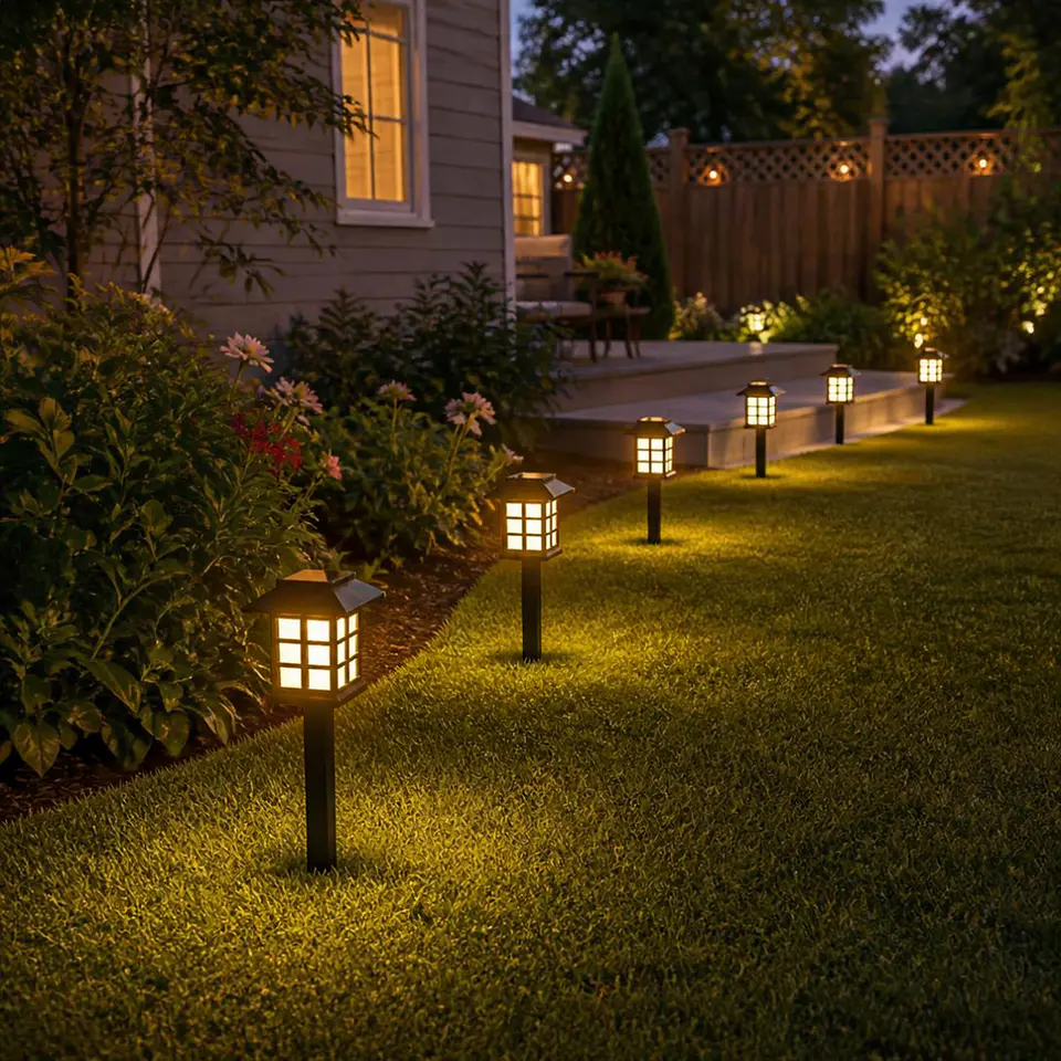 Set de 2 Luces Solares LED Tipo Farol para Patio y Jardín 2