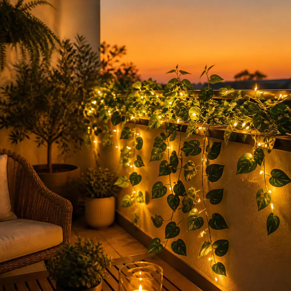Guirnalda Solar de Hojas LED 4 Metros – Iluminación Natural para Jardín 2