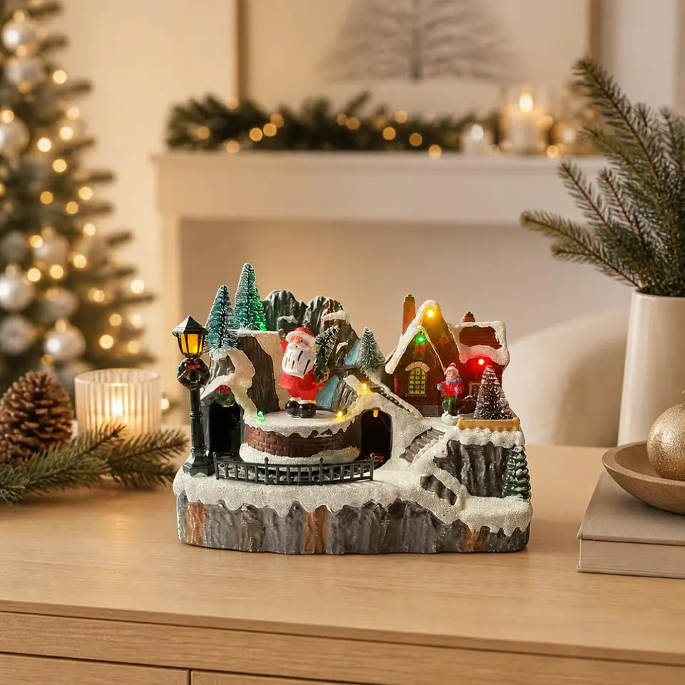Villa Musical Navideña Pascuero con Luz LED 2