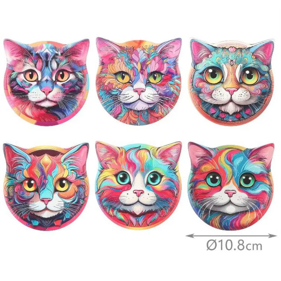 Set 6 Posavasos Gato de Cerámica 4