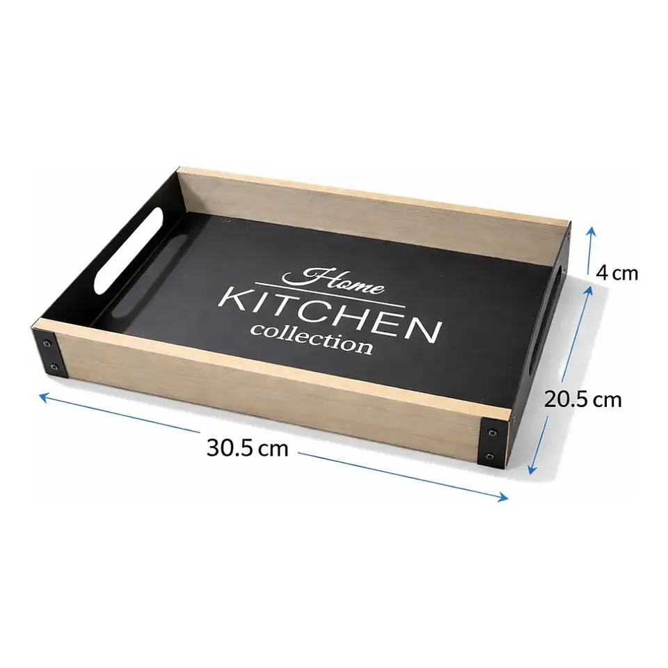 Bandeja de Madera con Asas Metálicas Home Kitchen 5