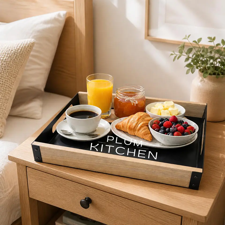 Bandeja de Madera con Asas Metálicas Home Kitchen 4