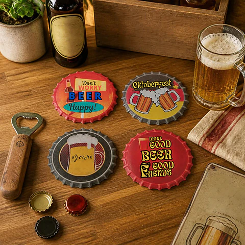 Set 4 Posavasos Diseño Cervecero