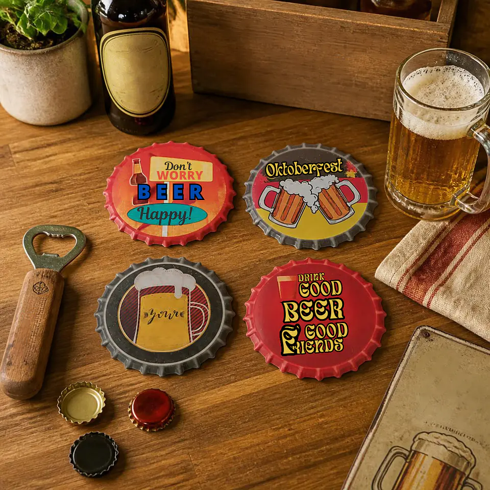 Set 4 Posavasos Diseño Cervecero 1
