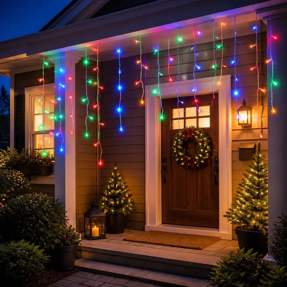 Cortina Cascada Solar Luces LED 3 Metros  Luz Multicolor 3