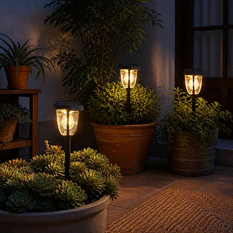 Farol Solar Estaca para Jardín con Sensor de Movimiento