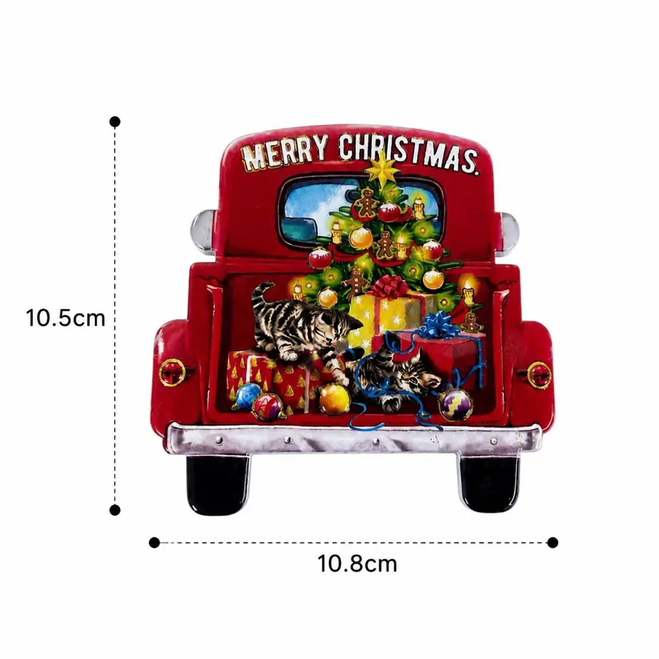 Set 4 Posavasos Navideños Camioneta Roja 4