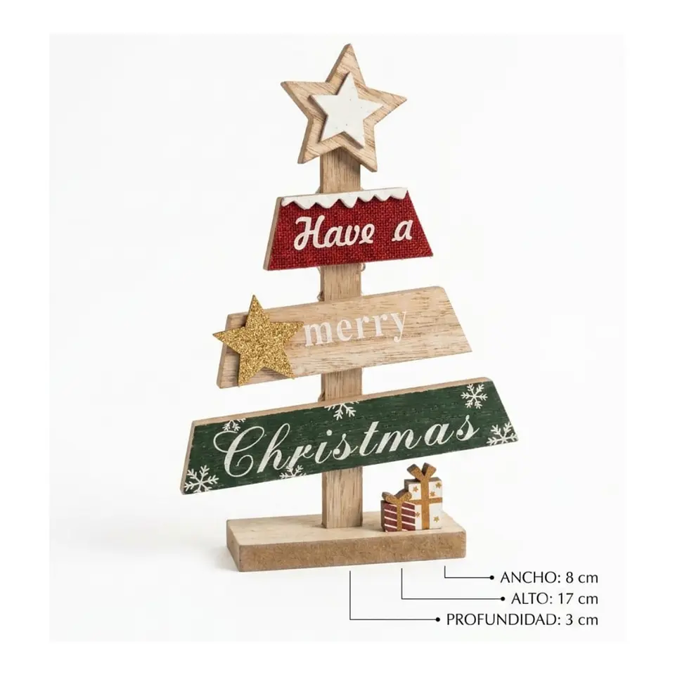 Adorno Árbol de Navidad de Madera 17 cm 4