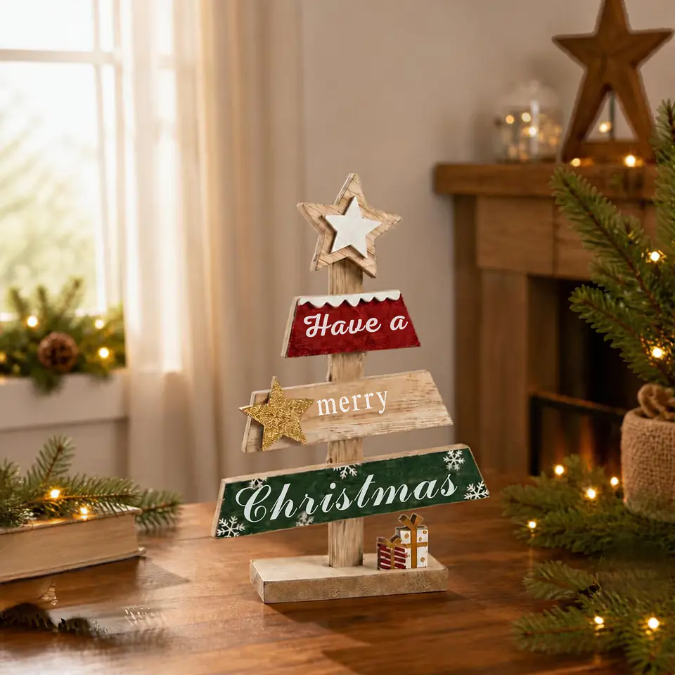 Adorno Árbol de Navidad de Madera 17 cm 2