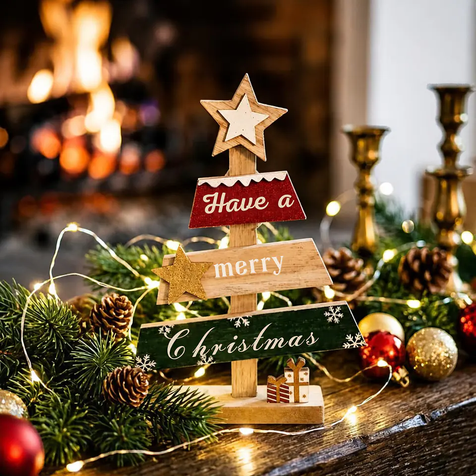 Adorno Árbol de Navidad de Madera 17 cm 3