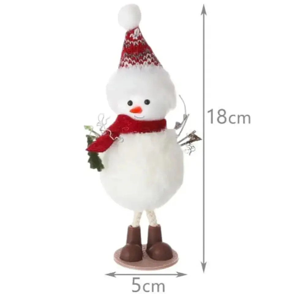 Mono de Nieve Decorativo 18 cm con Gorro y Bufanda 5