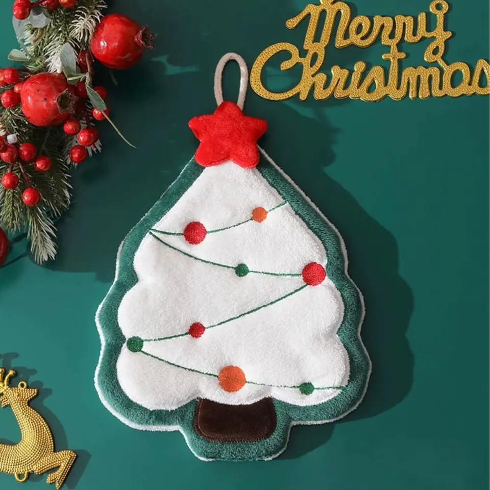 Toalla de Mano Navideña para Colgar – Pascuero, Reno, Mono de Nieve y Más 4