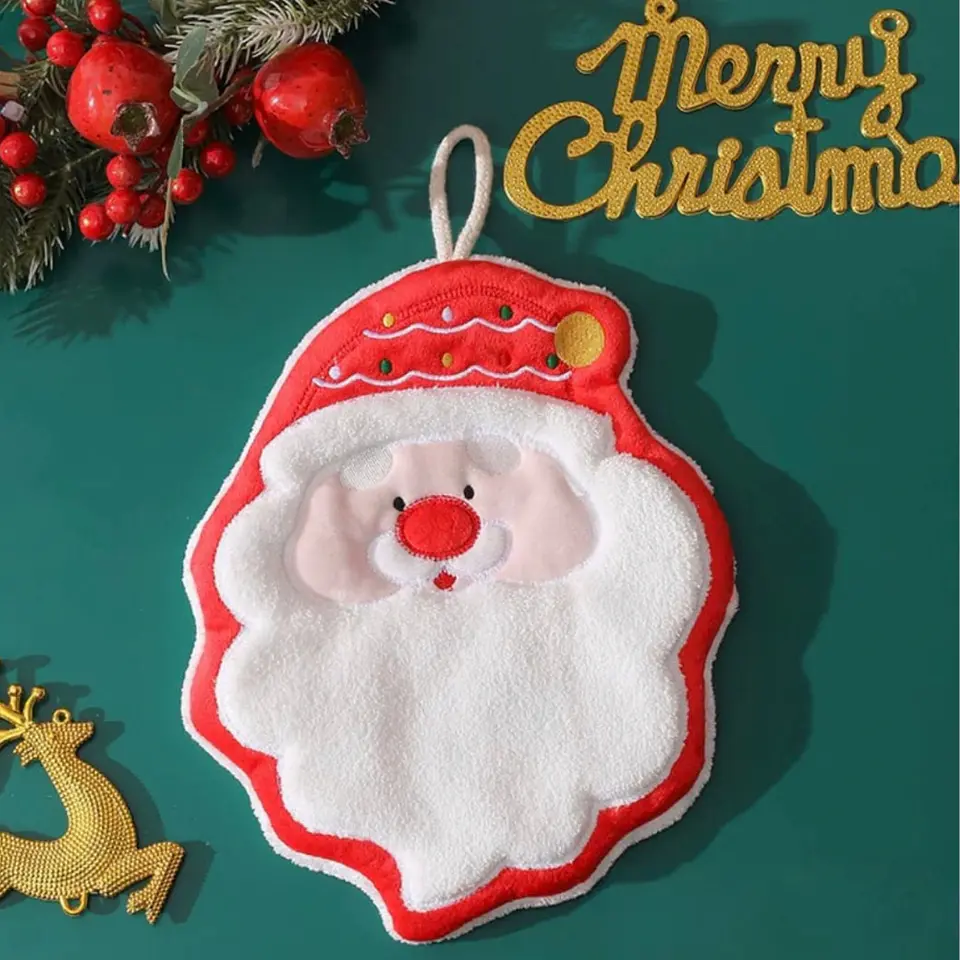 Toalla de Mano Navideña para Colgar – Pascuero, Reno, Mono de Nieve y Más 6
