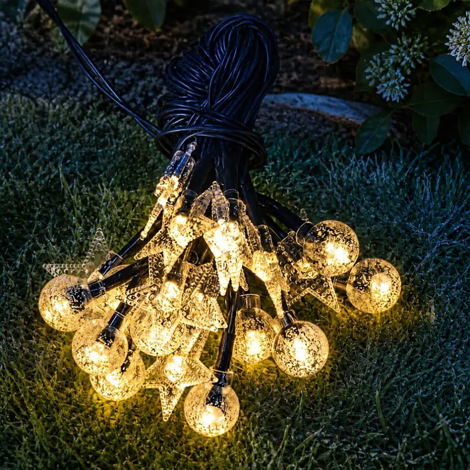 Guirnalda Solar Esferas y Estrellas LED  4,5 Metros 3