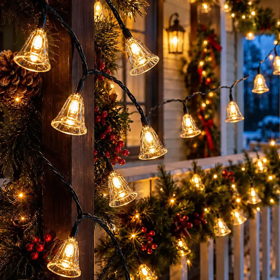Guirnalda Solar Campanas Navideñas LED 4,5 Metros 2