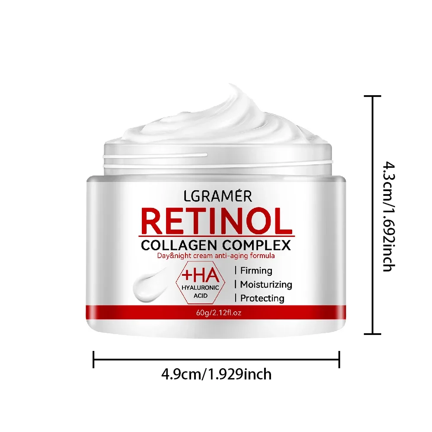 Crema reafirmante con retinol y colágeno para suavizar arrugas, crema facial hidratante, blanqueadora e iluminadora. 14