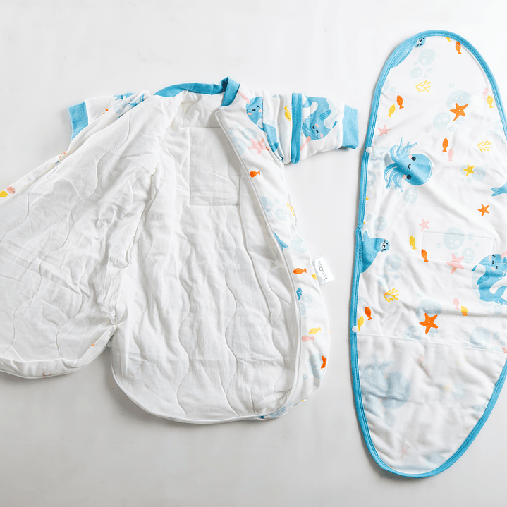 *Saquito Recién Nacido con Swaddle removible Termorregulador Tog 2.5 Sueños Marinos 5