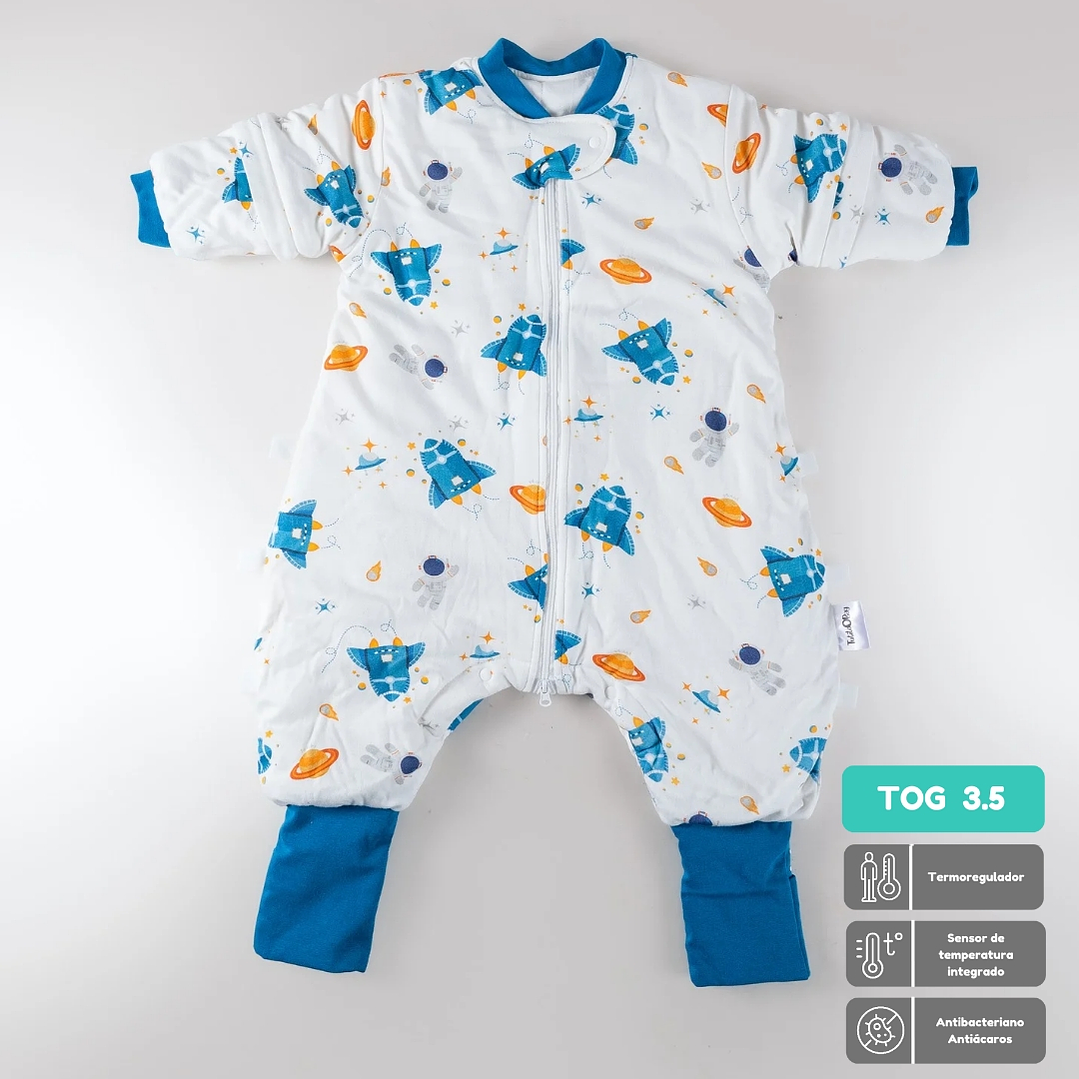 Saquito de dormir Termorregulador Tog 3.5 talla 6 a 18 meses Aventura Cósmica Enterito 1