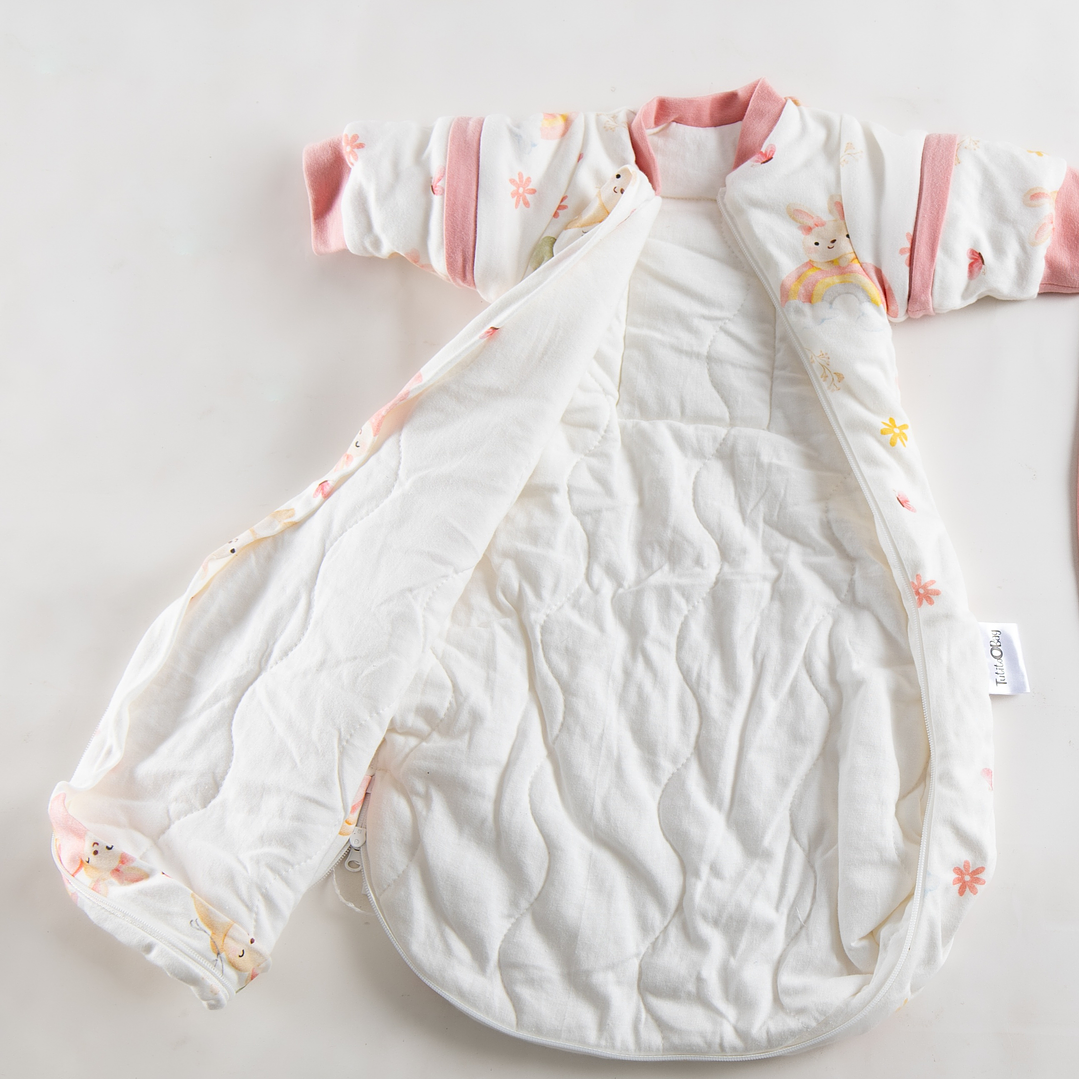 Saquito de dormir Termorregulador Tog 3.5 talla 6 a 18 meses Conejitos en el jardín Redondeado 3