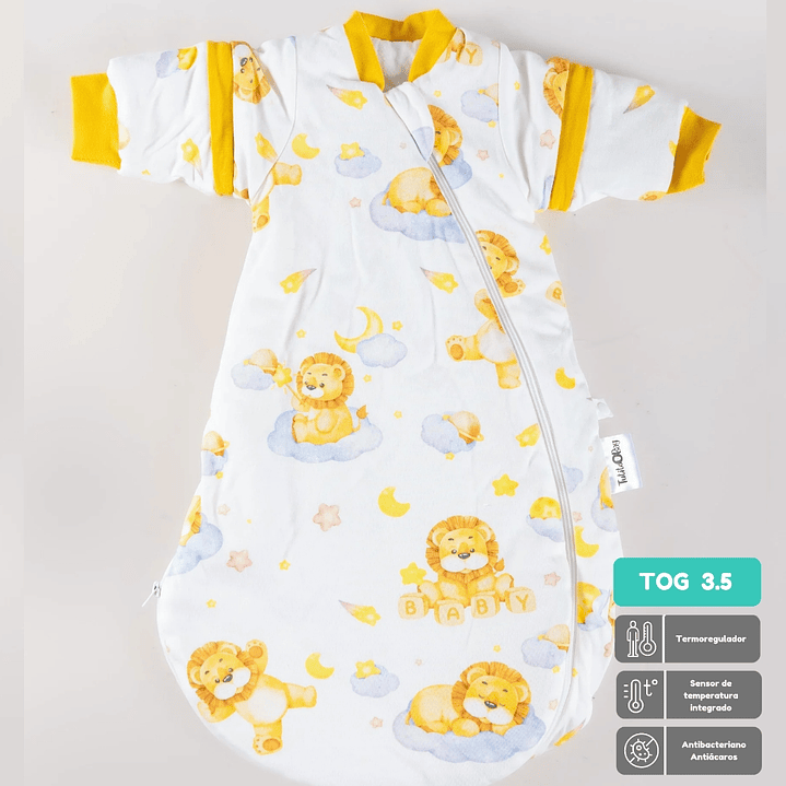 Saquito de dormir Termorregulador Tog 3.5 talla 6 a 18 meses Pequeño León Redondeado 1