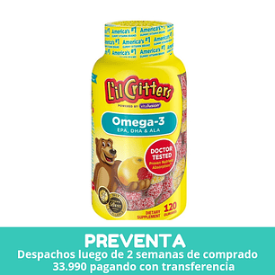 Lil Critters Omega 3 - 120 gomitas 