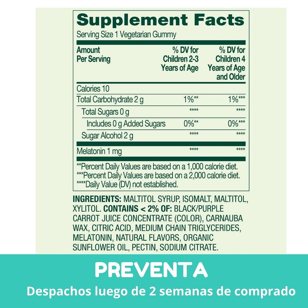 Melatonina Kids 1 Mg Spring Valley en gomitas 2